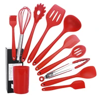 silicone kitchenware non stick cookware cooking tool spoon spatula ladle egg beaters shovel soup kitchen utensils set