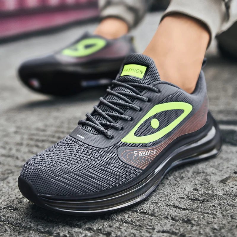 

2021 Spring Gym Sneakers For Men Green White Mens Jogging Shoes Mesh Breathable Boys Running Shoes Wearable Walking Sneakers Men