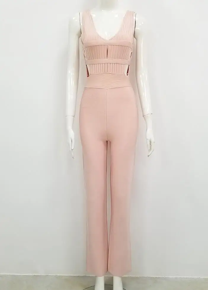 Женский Облегающий комбинезон без рукавов с V-образным вырезом | Женская одежда