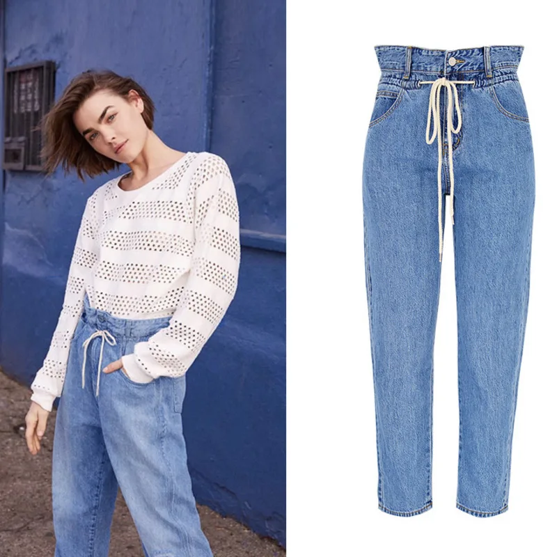 SHENGPALAE/Новинка 2020 года повседневные джинсы для мам длинные брюки ковбойские