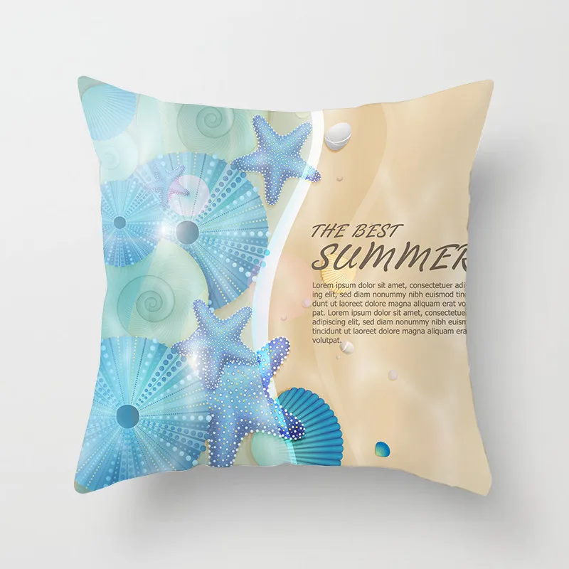 Fuwatacchi Свежий Живописный чехол для подушки морская Морская звезда Мягкая