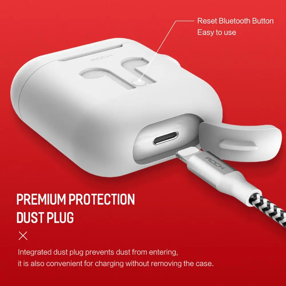 Мягкий силиконовый чехол ROCK для Apple Airpods 2 1 беспроводные Bluetooth наушники