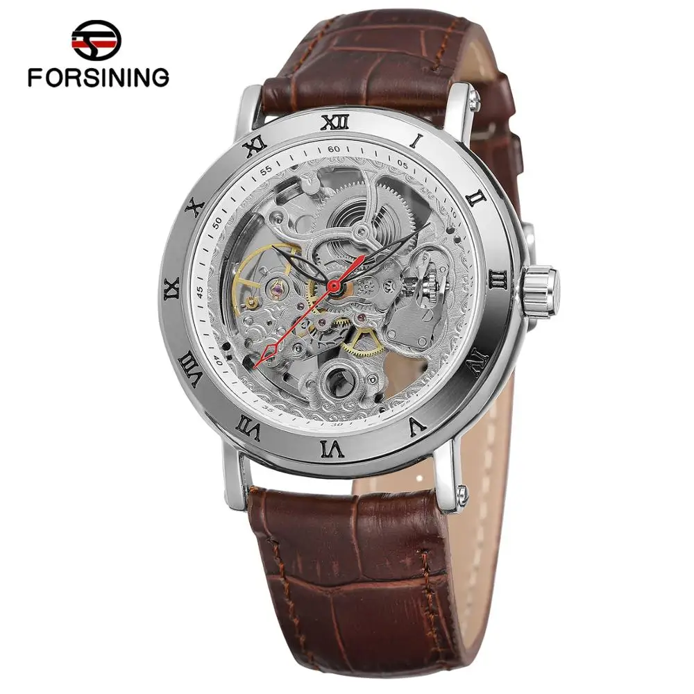 Часы наручные FORSINING Мужские механические простые повседневные автоматические с