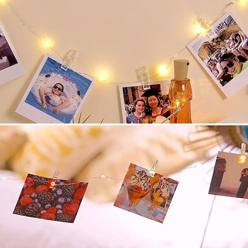 

LED Clip Base String Light String 6M 4 Lights Battery Color Fashion For Party Bookshelf Garden Window Home Decoration T