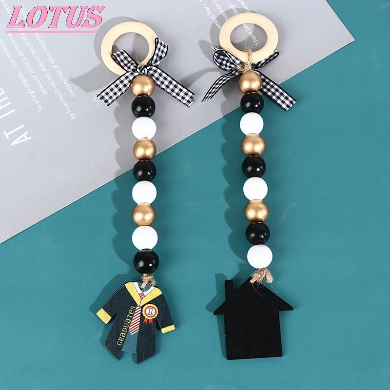 

4Pcs Graduation Party Decor Wooden Bead Garland DIY Tassel Decor