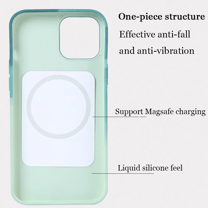 

Shockproof Magnetic Phone Case For IPhone 11 12 Pro Max 7 8 Plus X Xs Xr Magsafe Wireless Charger Watercolor Liquid Back Cover