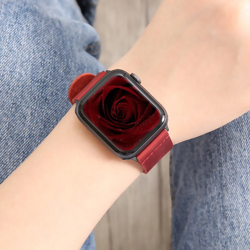 

Strap for Apple watch Band 44mm 40mm 42mm 38mm Italy plaid leather watchband wrist bracelet belt iwatch series 3 4 5 SE 6 band