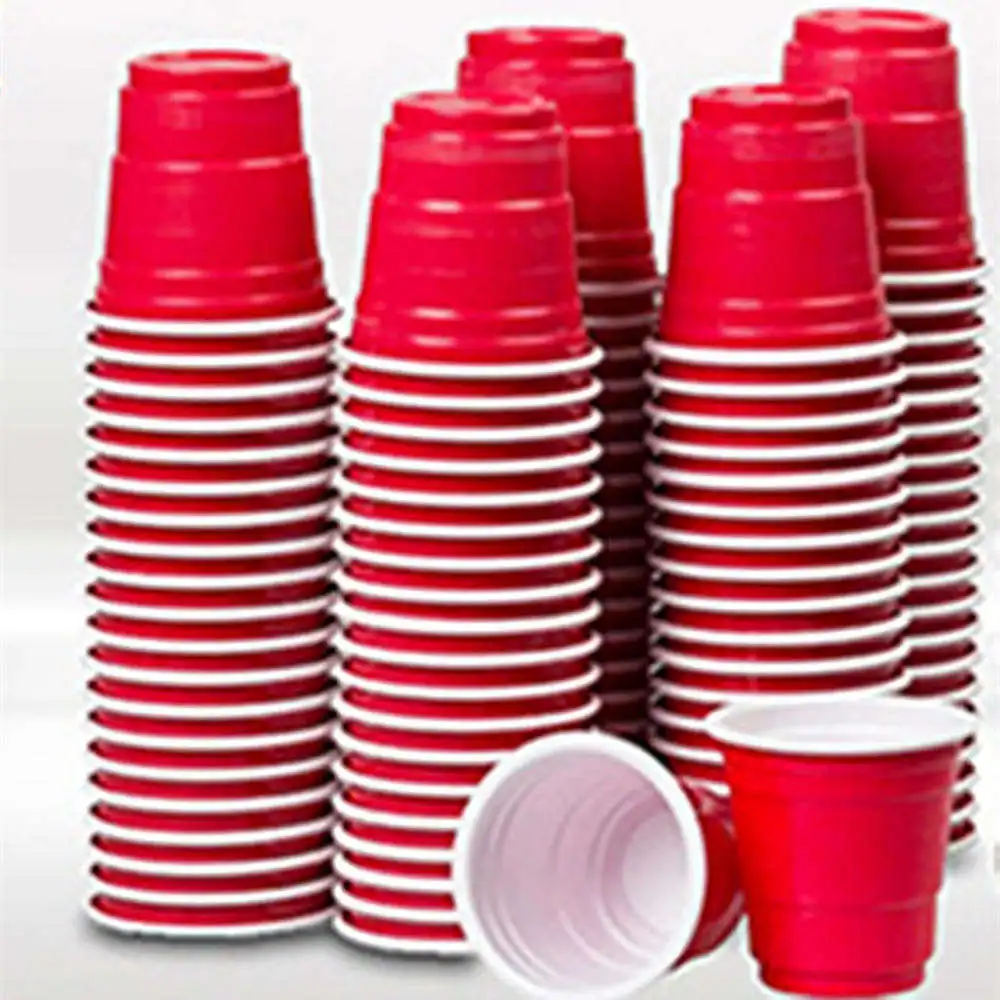 50 шт. мини пластиковая Одноразовая чашка бокалы для вина Красные чашки сока