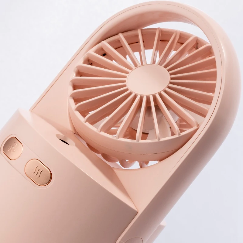 

2000MAh Humidifier Fan Night Light USB Mini Fans Rechargeable Portable Multifunctional Humidifier(Pink)