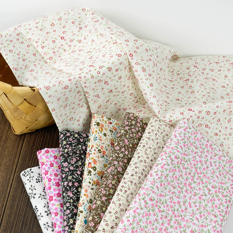 Пасторальная хлопчатобумажная ткань с принтом для одежды ручной работы сделай