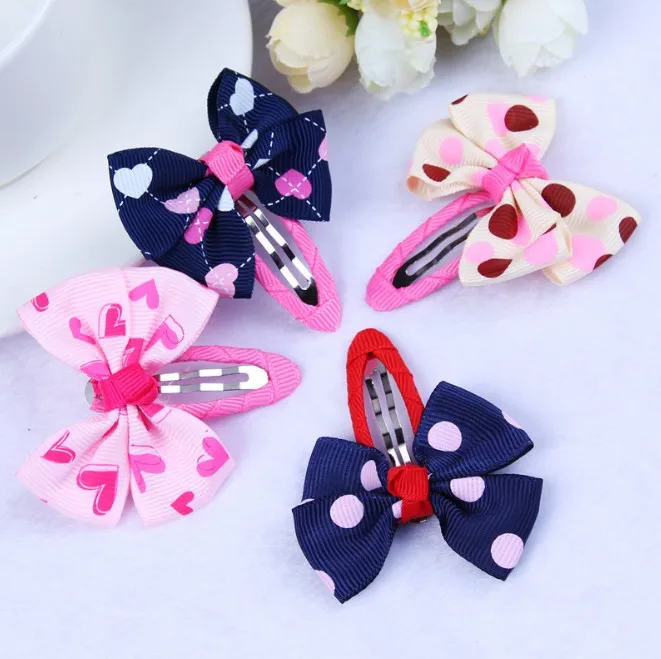 Заколки для волос с бантом девочек разноцветные зажимы принтом детей ясельного