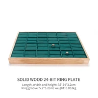 new green wedding ring jewelry display trays wooden edged female jewellery earring necklace bracelet showing plate for counter