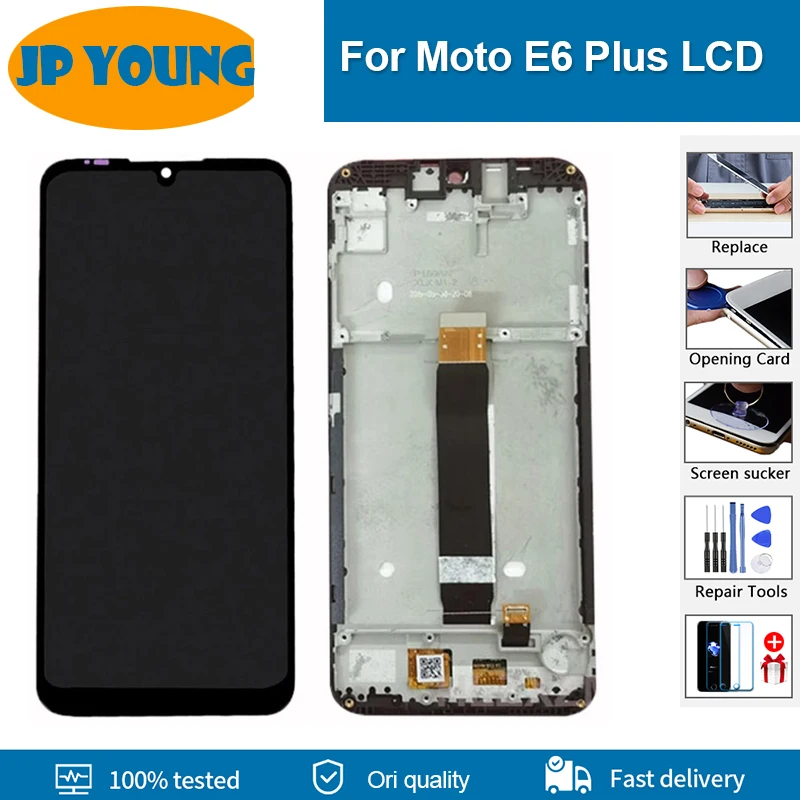 

6.1" Original lcd For Motorola E6 Plus LCD Display Touch Screen Sensor Digiziter Assembly Replace For Moto E6Plus LCD With frame