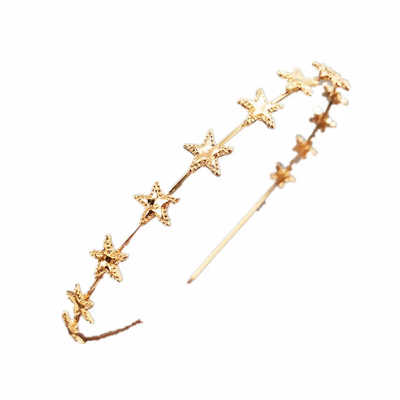 

Fashion Gold Sliver Metal Star Hairband for Women Sweet Wedding Hair Accessories Tiara Elegant Girls Headband Headwear
