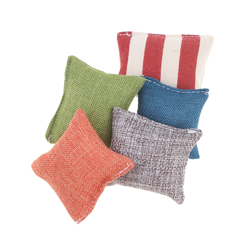 

1/12 Dollhouse Miniature Solid Color Pillow Cushions For Sofa Couch Bed For Doll House Decoration