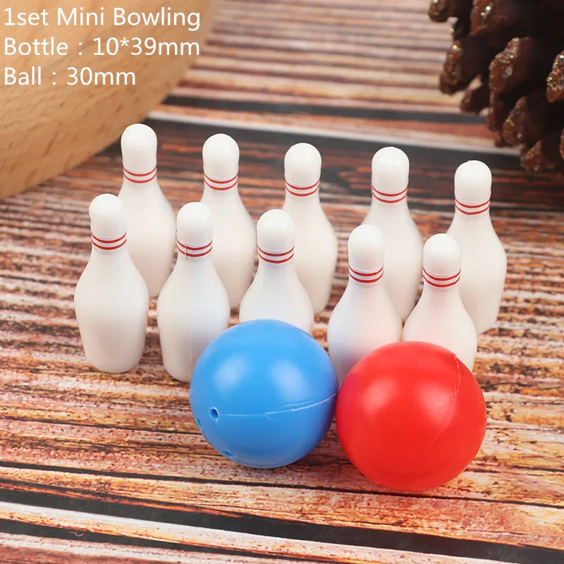 

1set Dollhouse Miniature Doll House Mini Bowling Children Pretend Play Toys for Dollhouse Accessories Kids Birthday Gifts