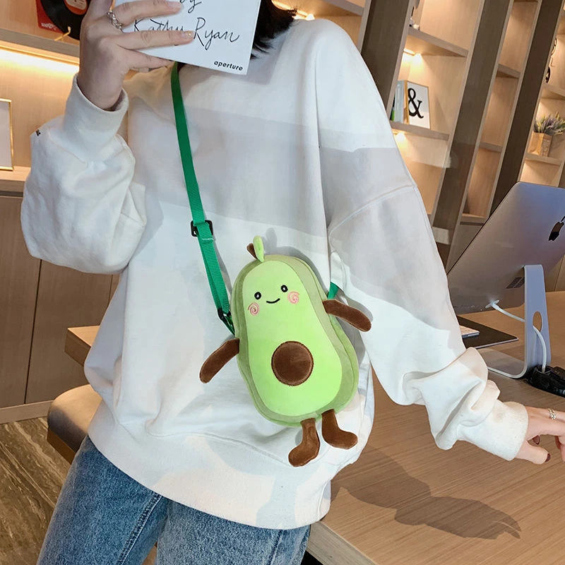 Симпатичная мультяшная сумка мессенджер NiceMix с авокадо Новая женская плюшевая