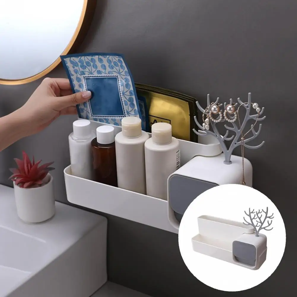 

Bathroom Accessories Jewelry Storage Box Shower Shelves Cosmetic Storage Rack Kitchen Organizer with Drawer WC Shampoo Holder