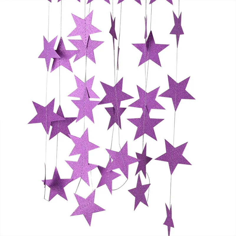 1 комплект 4 м разноцветная Бумажная гирлянда 7 см со звездами для детей детские