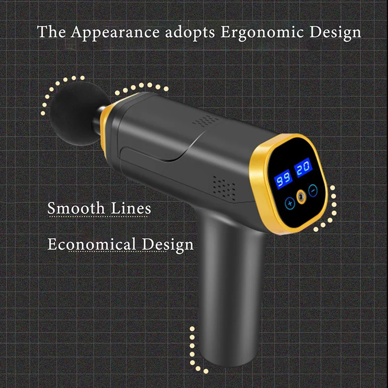 

LCD Monitor Muscle Massage Gun Exercise Relaxation Fitness Shaping Deep Muscle Tissue Massage Pain Relief Slimming Massager