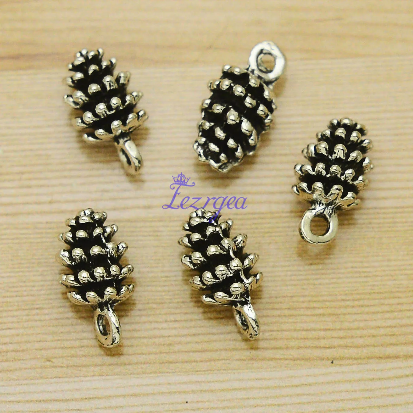 

Очаровательные 3D сосновые орехи 20 шт./лот-15x8 мм, Рождественская зимняя подвеска с античным серебряным покрытием, товары для рукоделия, аксес...