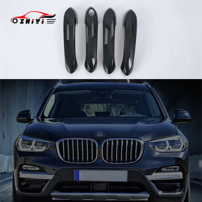 

Наклейка на крышку дверной ручки для BMW X3, автомобильные Внешние детали, черная крышка для дверной ручки из углеродного волокна, аксессуары ...