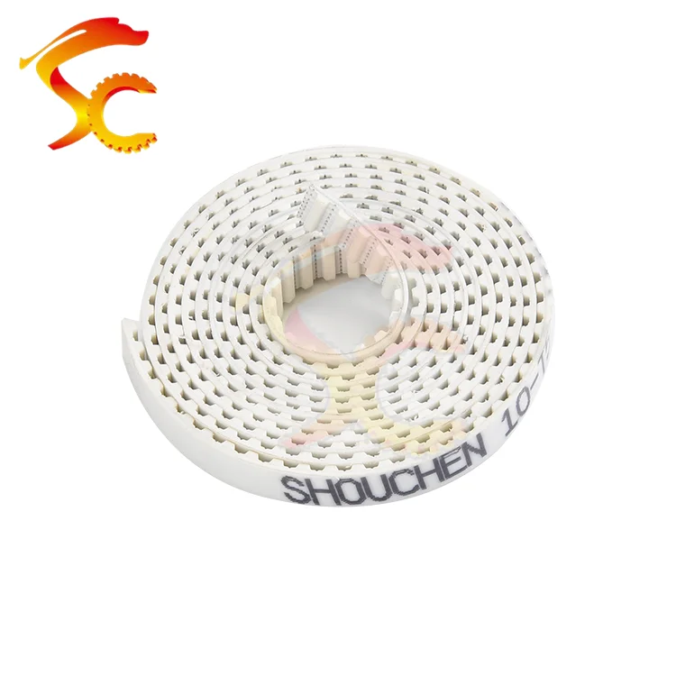 Ремень ГРМ T5 из полиуретана, 12 метров, 10 мм, белый, со стальным сердечником, ширина 10 мм