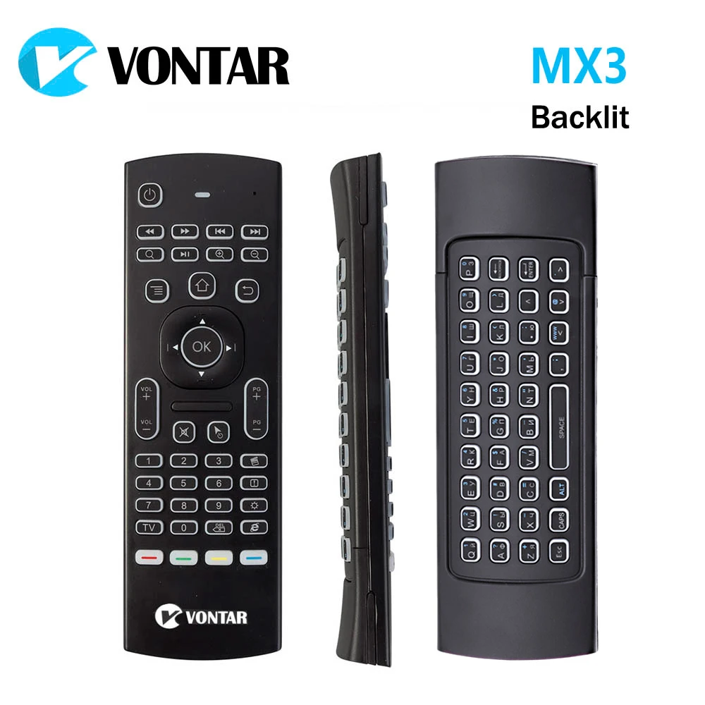 Vontar mx3 pro backlight 2.4g teclado de controle remoto sem fio ir aprendizagem voar mouse ar para x92 x96 android caixa tv