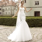 Великолепное Тюлевое платье-русалка, свадебные платья, женское платье для невесты, свадебные платья с аппликацией