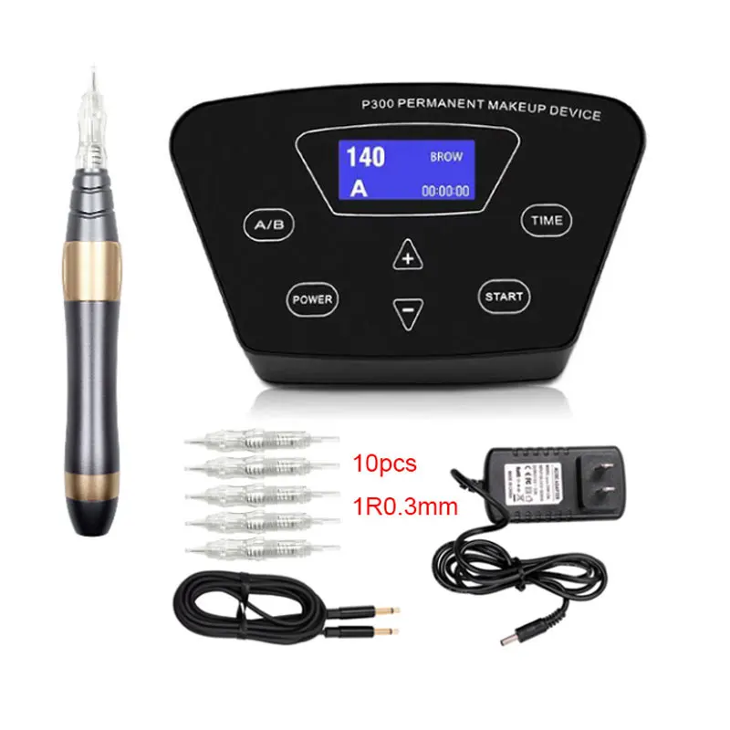 P300 Permanent Makeup Machine Kits micropigmentacion Eyebrow Tattoo Machine Pen Rotary Gun For Eyebrow Eyeliner Lip Tattoo Set