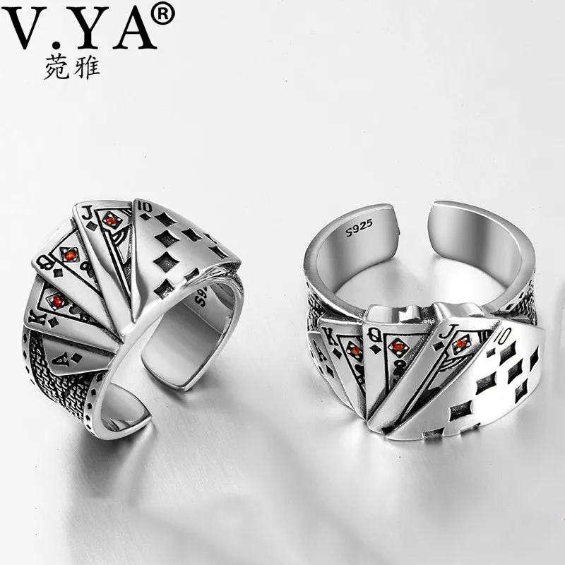 V.YA 925 стерлингового серебра покер кольцо моды в винтажном стиле сапоги