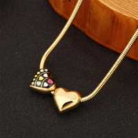 double love stainless steel necklace korea simple fashion heart pendant necklace female necklace accessories couple love