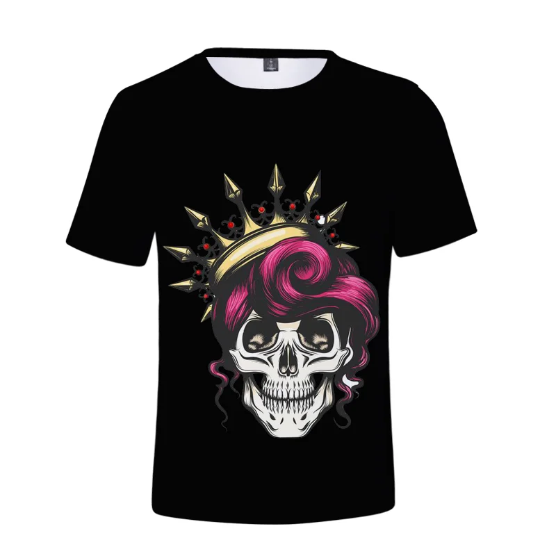 

Skull King 3D Digital Punk T Shirt Clothes Summer Hot Sale Fashion Short Sleeve Comfortable Men's and Women's Sports T-shirt