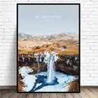 Исландия водопад Путешествие Холст Картина настенные картины печать на холсте домашний Декор настенный плакат для декора для Гостиная