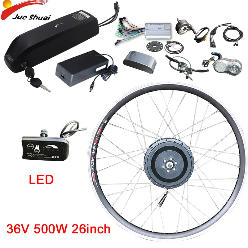 LED display 26inch Е-байка 36В 500 Вт комплект для переделки электрического велосипеда samsung Батарея е-байка 36В 21AH 20''24''26''700c передний Мотор колесо для электровелосипеда elektrikli bisiklet велосипед - Цвет: LED display 26inch