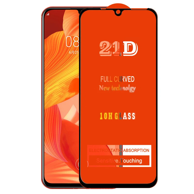 1000 шт. 21D закаленное стекло полное клеевое покрытие пленка для экрана Samsung Galaxy A21S