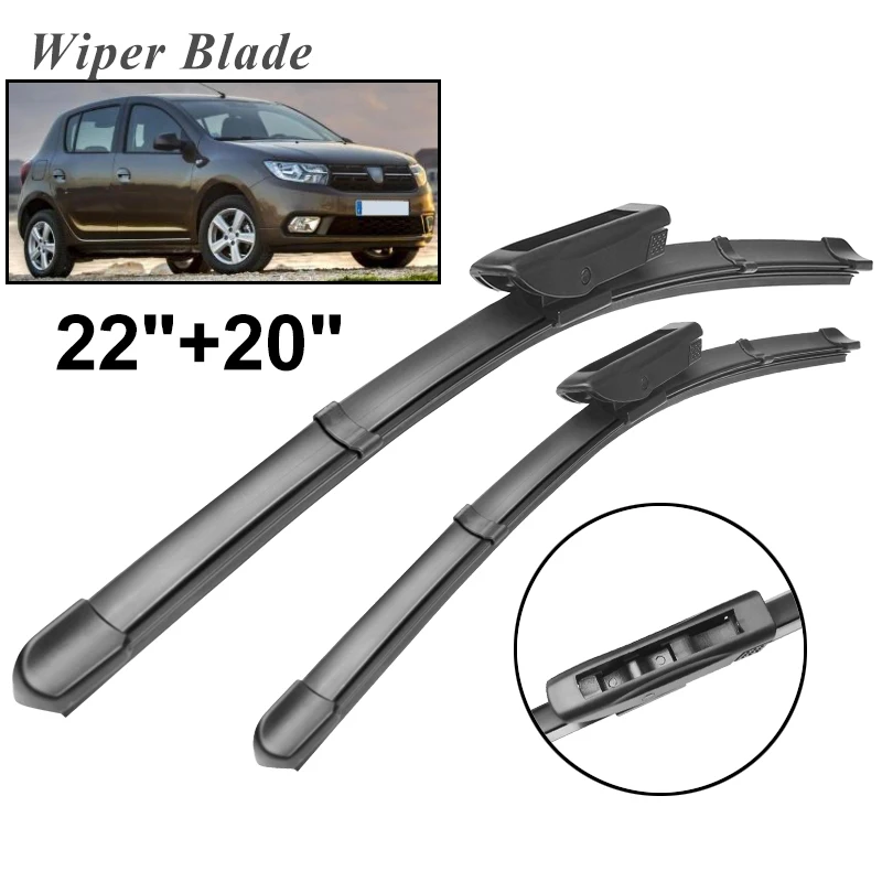 

Щетки стеклоочистителя okoстеклоочистителя RHD и LHD для Dacia Sandero Mk2 2012-2017, лобовое стекло, переднее стекло, 22 + 20 дюймов