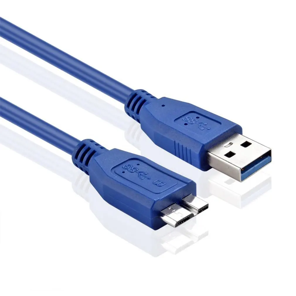 Фото Кабель USB 3,0 A-Micro B для WD Seagate для внешнего жесткого диска Samsung, многофункциональный синий кабель B №4
