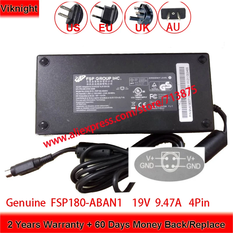 

Genuine 180W 19V 9.47A FSP180-ABAN1 AC Adapter for CLEVO X511 P150 9NA1800700 9NA1800720 AN1Z5770 FSP150-ABAN1 FSP180-ABAN2