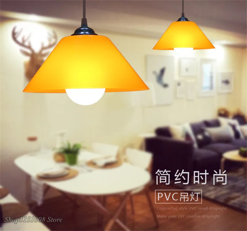 

PVC Led Pendant Lamp Plastic Lampshade Lighting Fixtures For Kitchen Dinning Room Bedroom Led Hanging Light Indoor Lighting