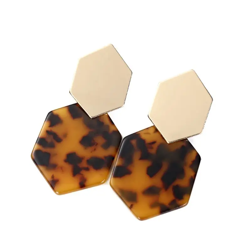 Акриловые серьги леопардовые Цветочные ацетатные из целлюлозы Модные женские