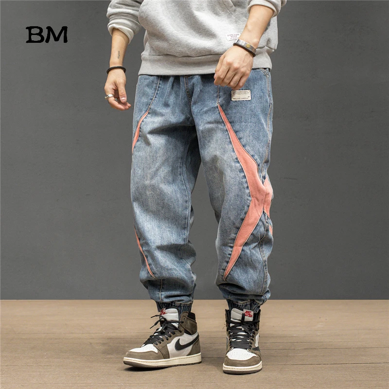 

2020 Fashions Hip Hop Harem Jeans Men Kpop Korean Style Clothes Loose Baggy Jeans Streetwear Jogger Jeans Mens Denim pants