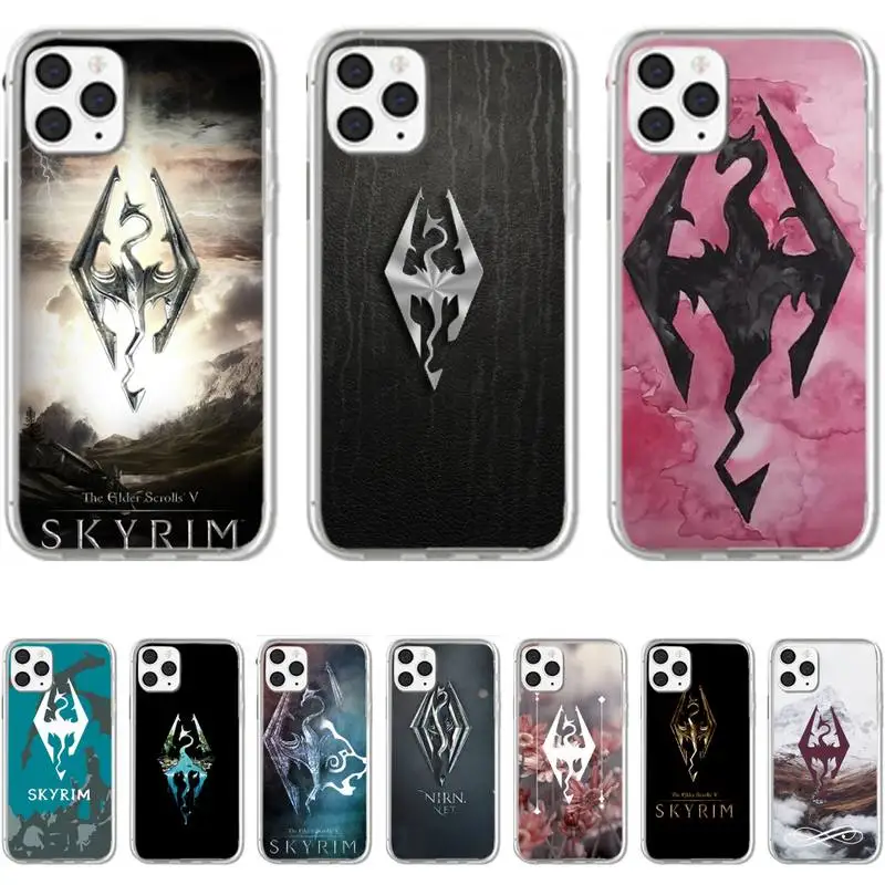 

Skyrim Logo Phone Case For Iphone 5 SE 2020 6 6s 7 8 plus X Xr XS 11 12 Mini Pro Max Fundas Cover