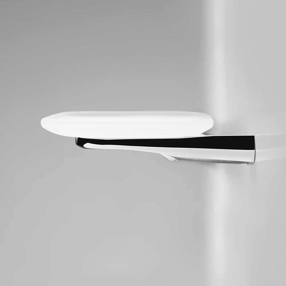 Стеклянная мыльница с настенным держателем Inspire A5034264 хром | Обустройство дома