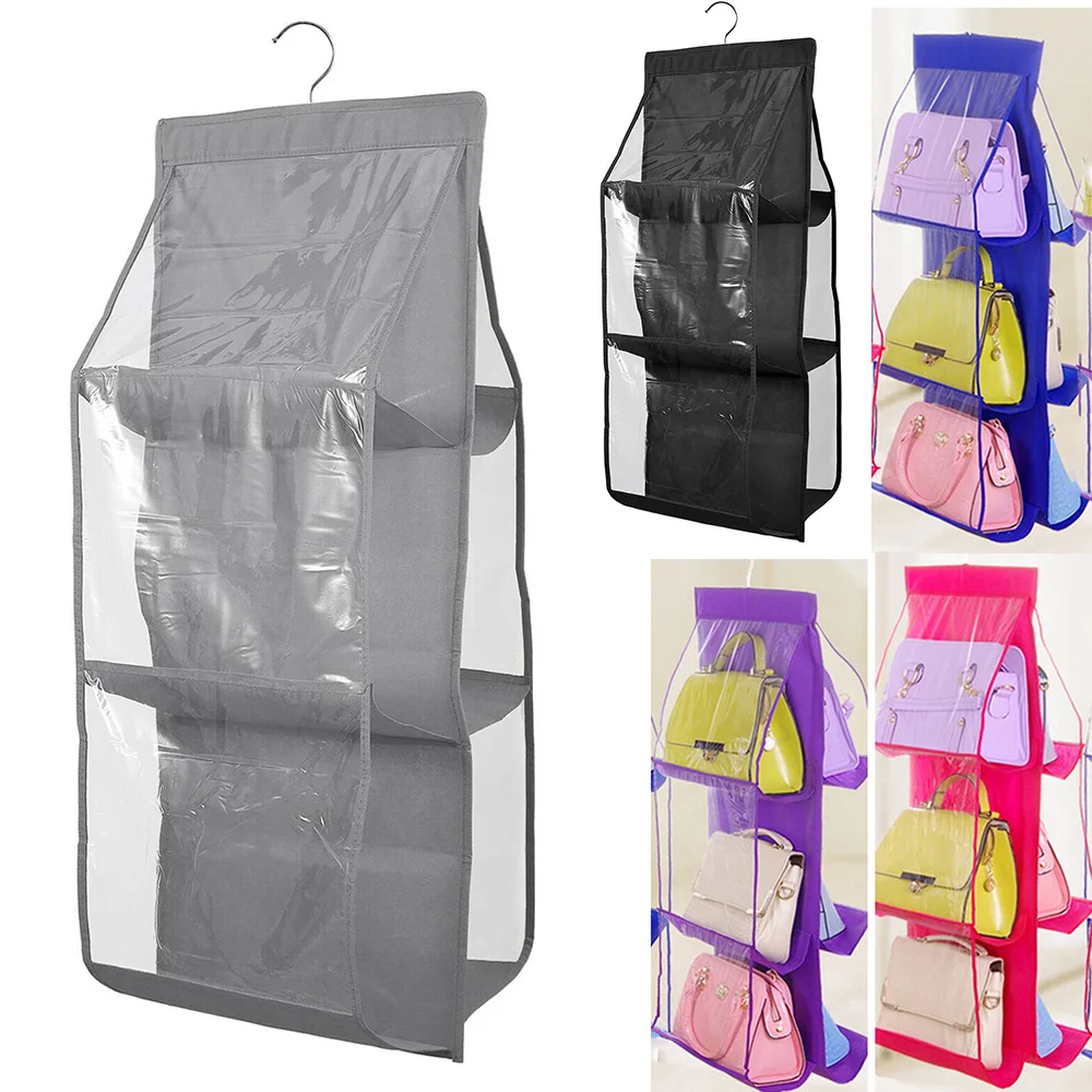 

Hanging Storage Bags Perspective Dustproof Six-layer Bag Hanging Bag Storage