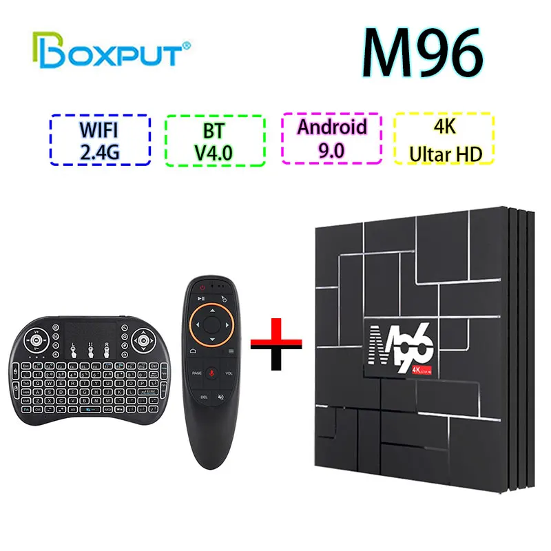 

ТВ-приставка M96 Android 9 RK3318 4 Гб ОЗУ 64 Гб двойной Wi-Fi 2,4G 5G BT V4.0 ИК пульт дистанционного управления 4K HD YouTube медиаплеер ТВ-приставка 2 Гб 16 Гб