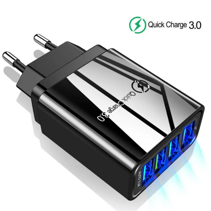 48 Вт USB быстрое зарядное устройство QC 3 0 3/4 порт настенное для Samsung A50 A30 IPhone Xiaomi Mi9