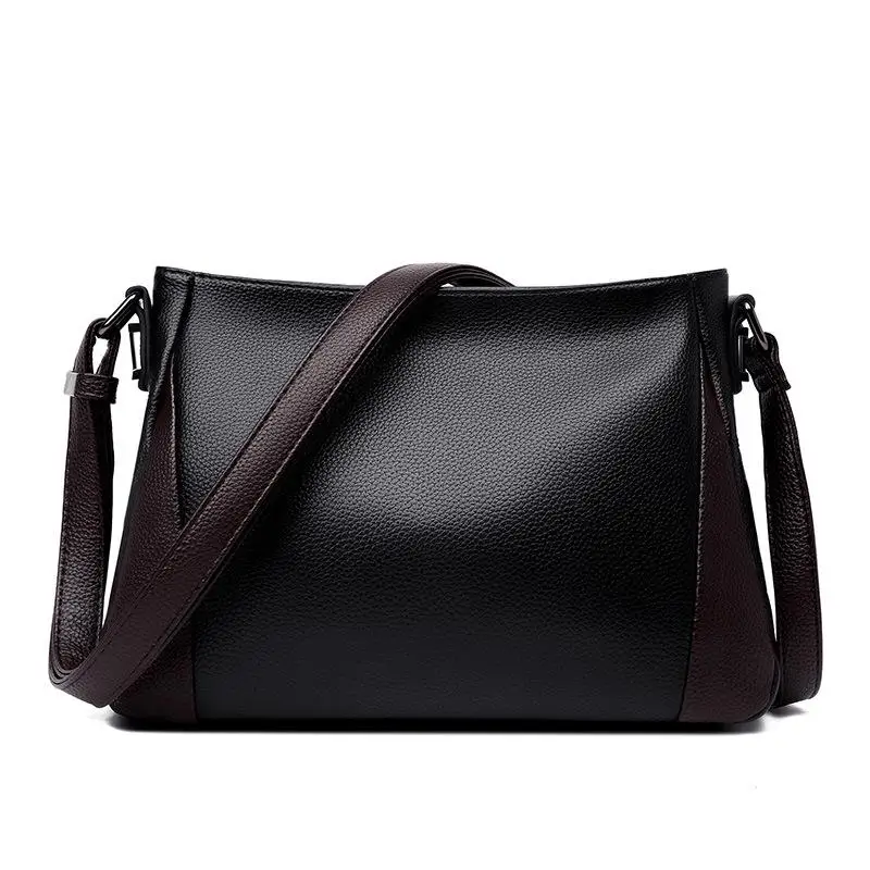 

Women Bag 2021 New Fashion Soft Leather Shoulder & Crossbody Bags Leisure Solid Color Large Capacity Messenger Bag