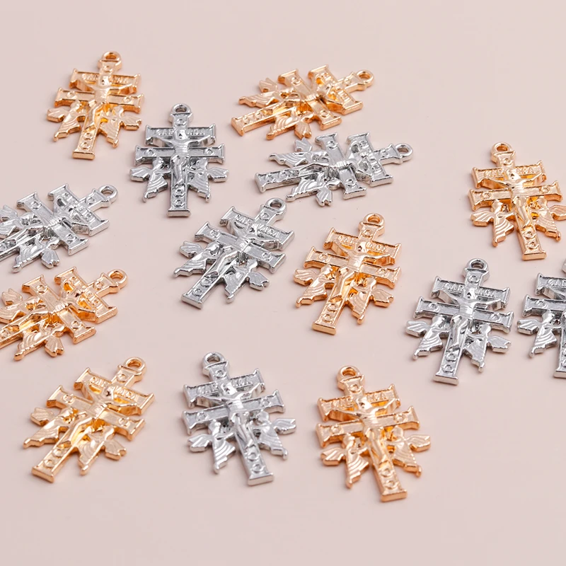 

10pcs 17*30mm Metal Jesus Cross Charms Pendants fit Neckalces Bracelets Bring Lucky Jewelry Making Charms Accessories