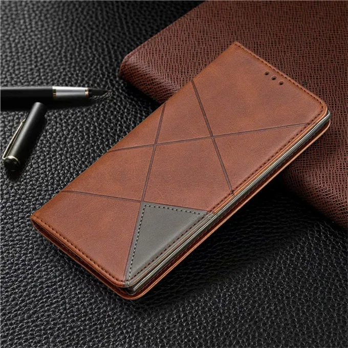 brown 6 цветов роскошный модный геометрический бизнес Магнитный чехол для Nokia 2,2 3,2 1plus 4,2 6,2 7,2 чехол с флип-стойкой - Цвет: brown
